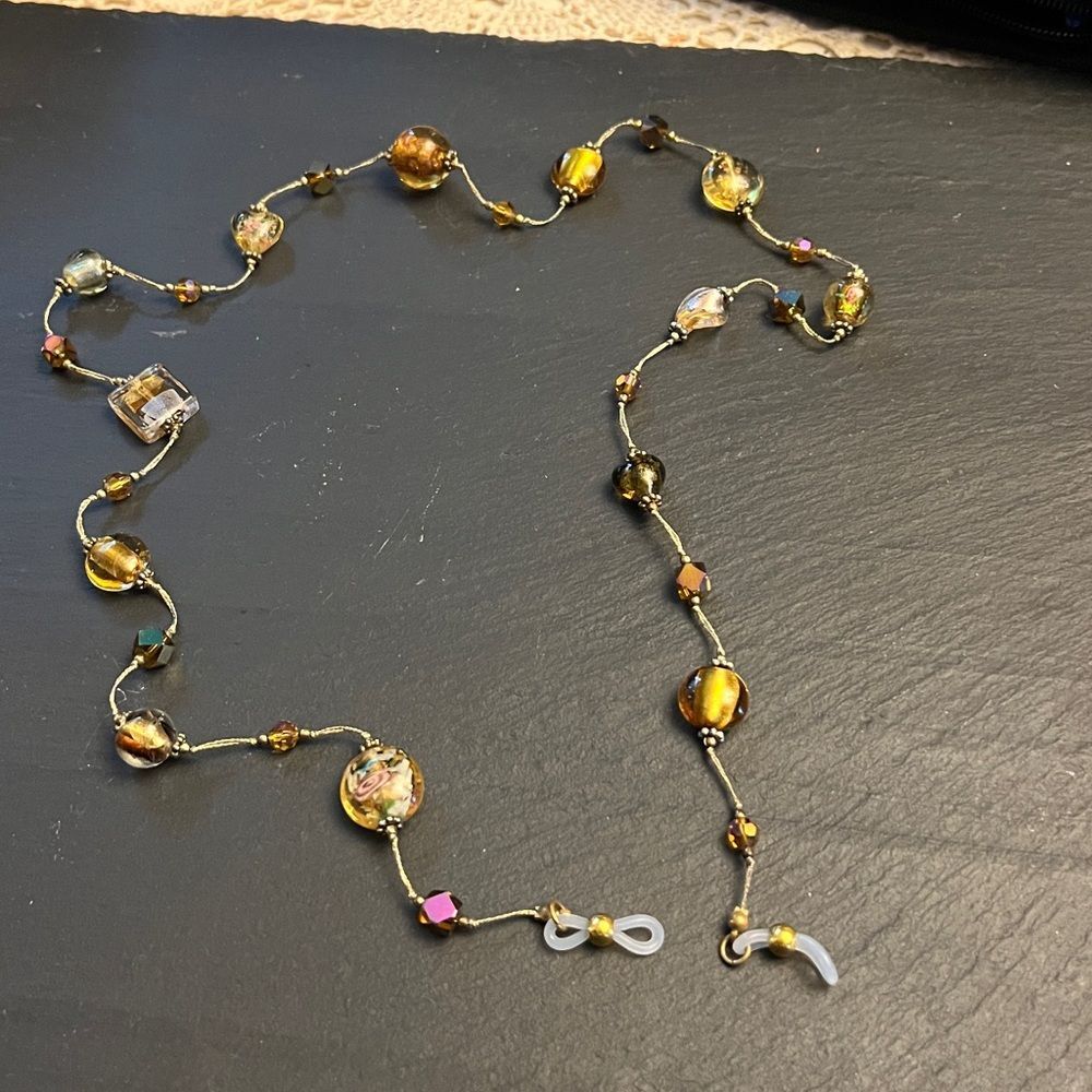 🌙 Handcrafted Eyeglass Chain  with glass beads- Unique & Stylish 🌙